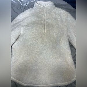 small quarter zip fuzzy jacket